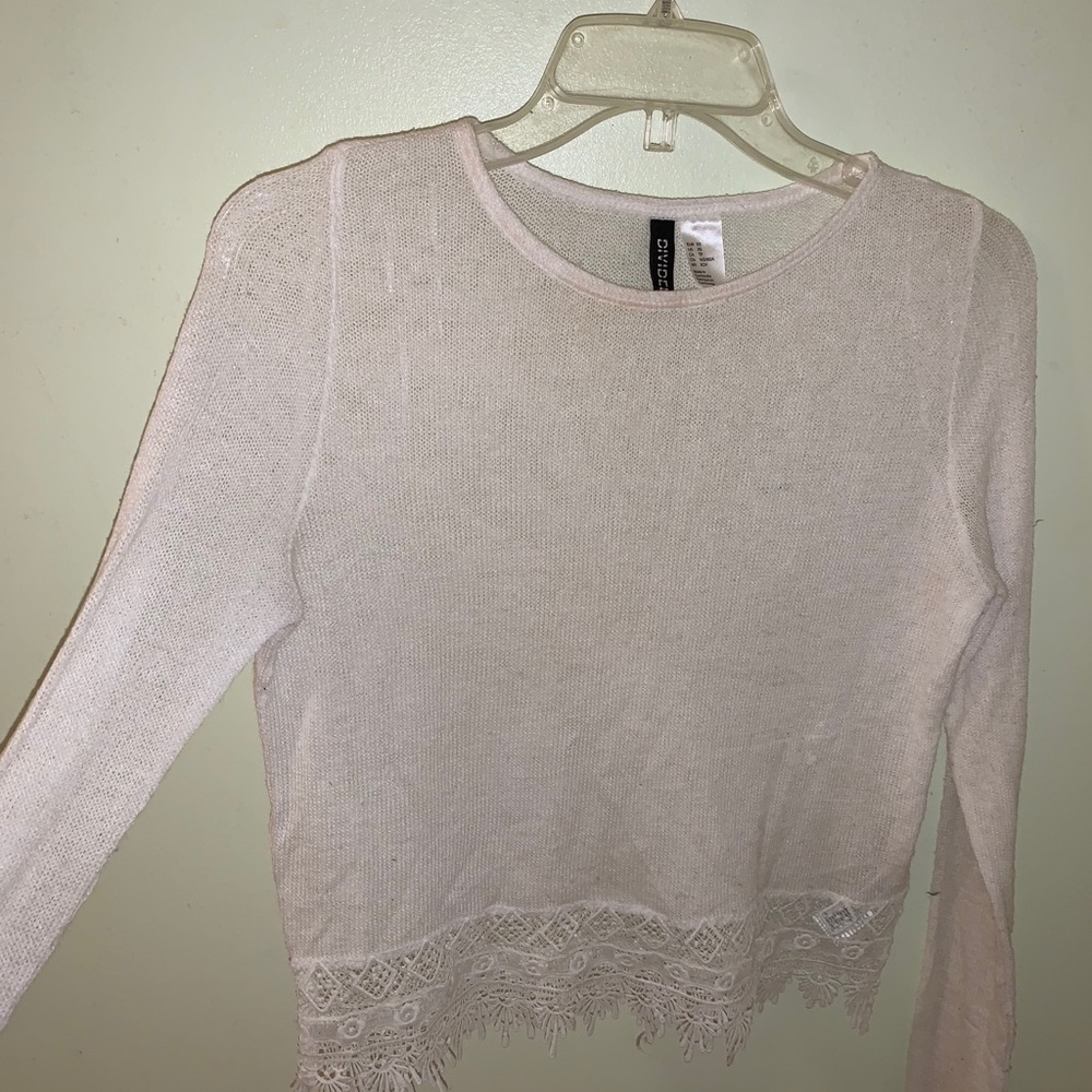 lace trim sweater